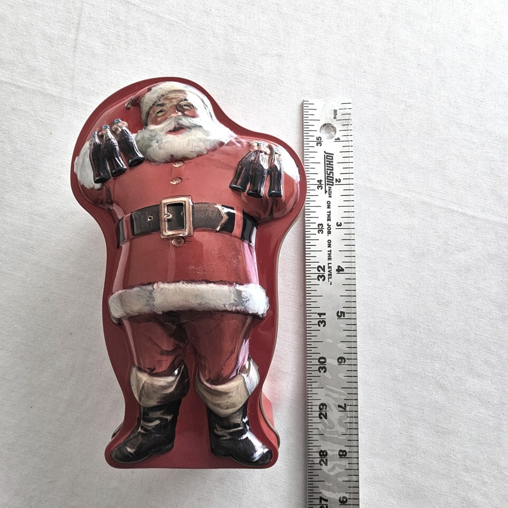 Coca-Cola Santa Shaped Tin with 2 Sealed Playing Card Decks Haddon Sundblom
